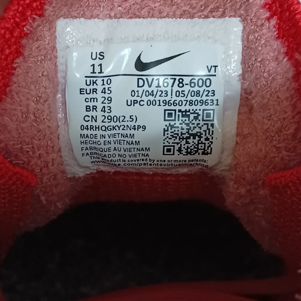 Nike Air VaporMax 2023 Flyknit Triple Red Men's Walking Running Shoes Size 11